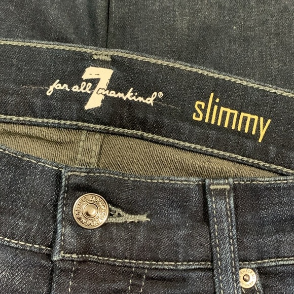 7 For All Mankind “Slimmy” Darkwash Stretch Jeans size 32 - Picture 9 of 13